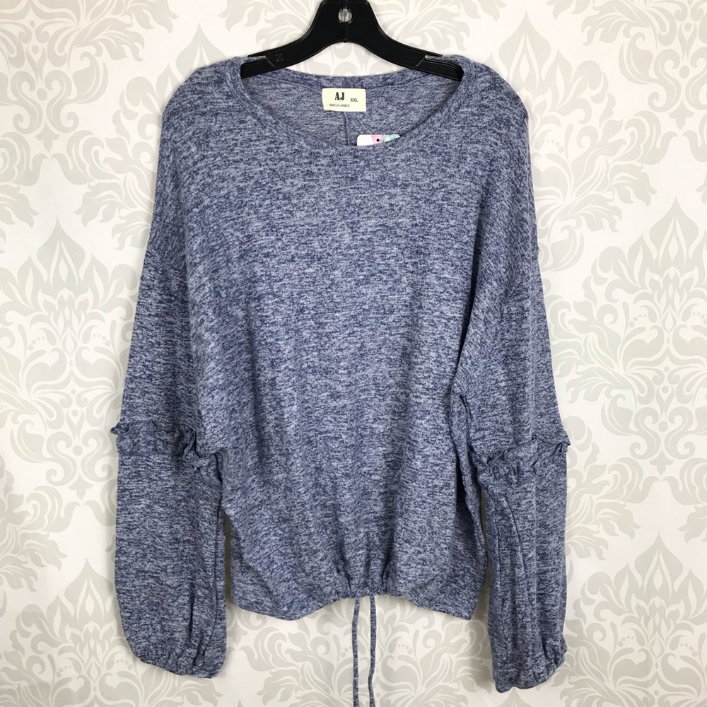 Amelia James Blue Heathered Pullover Watertown - Picture 2 of 7